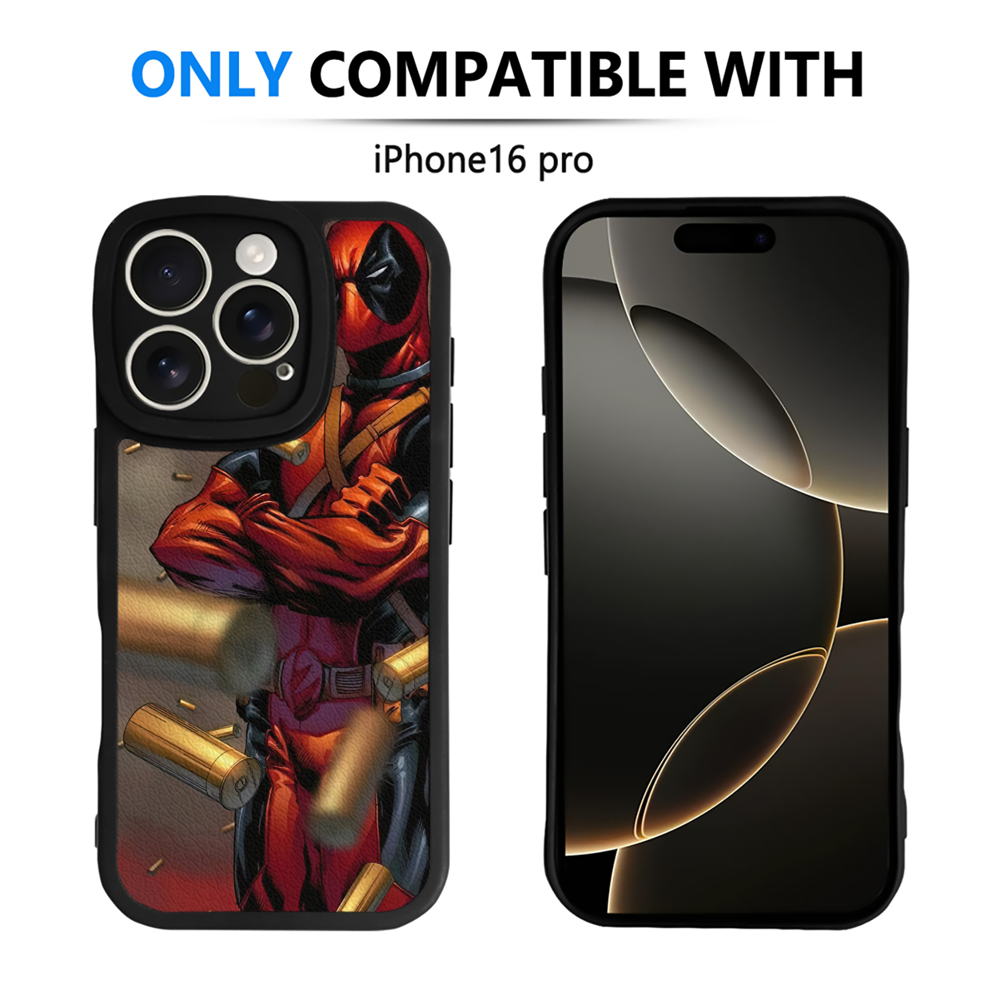 （画像用） Deadpool デッドプール 【iPhone 16シリーズ対応】シリコンスマホケース（レザー調） 材質：シリコン